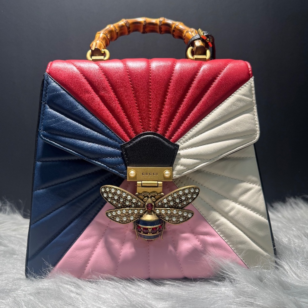 Gucci Queen Margaret Backpack Sac A Dos Multicolor & Bamboo handle~EUC